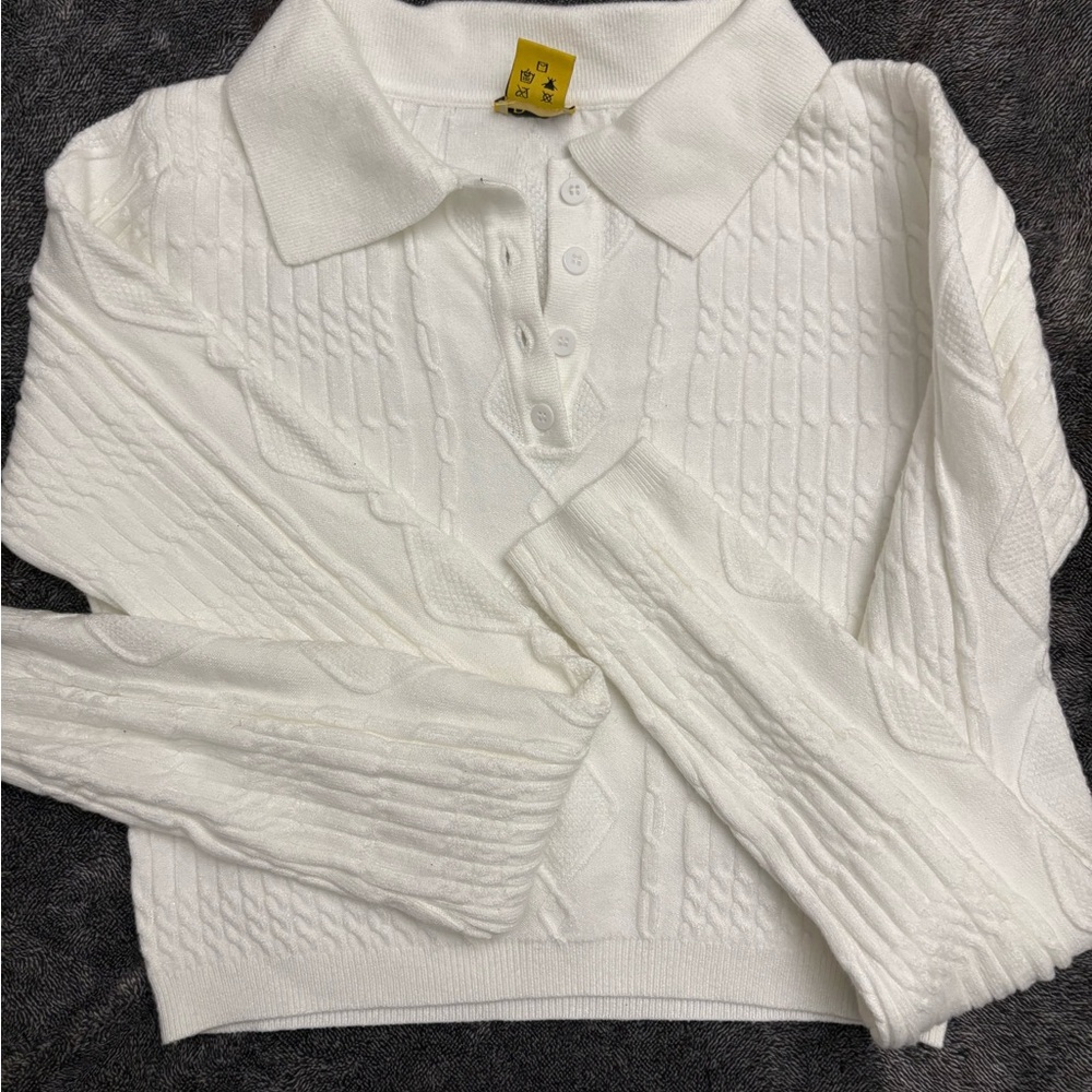 White Cable Knit Women's Sweater